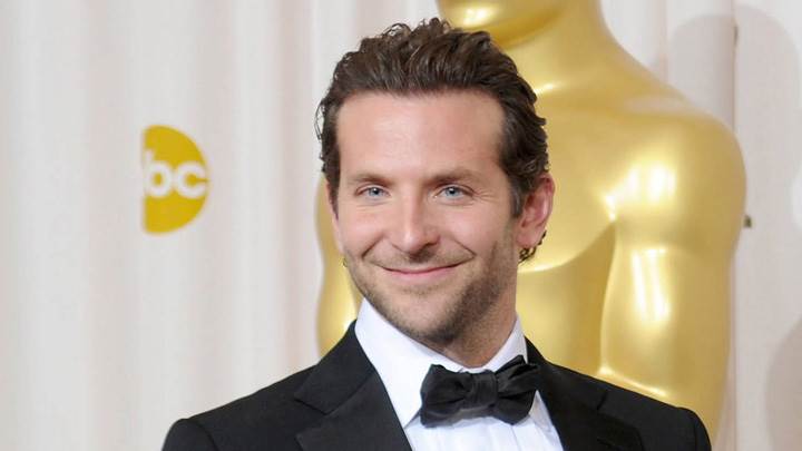 Bradley Cooper Sweet Smiling In Black Coat Photoshoot